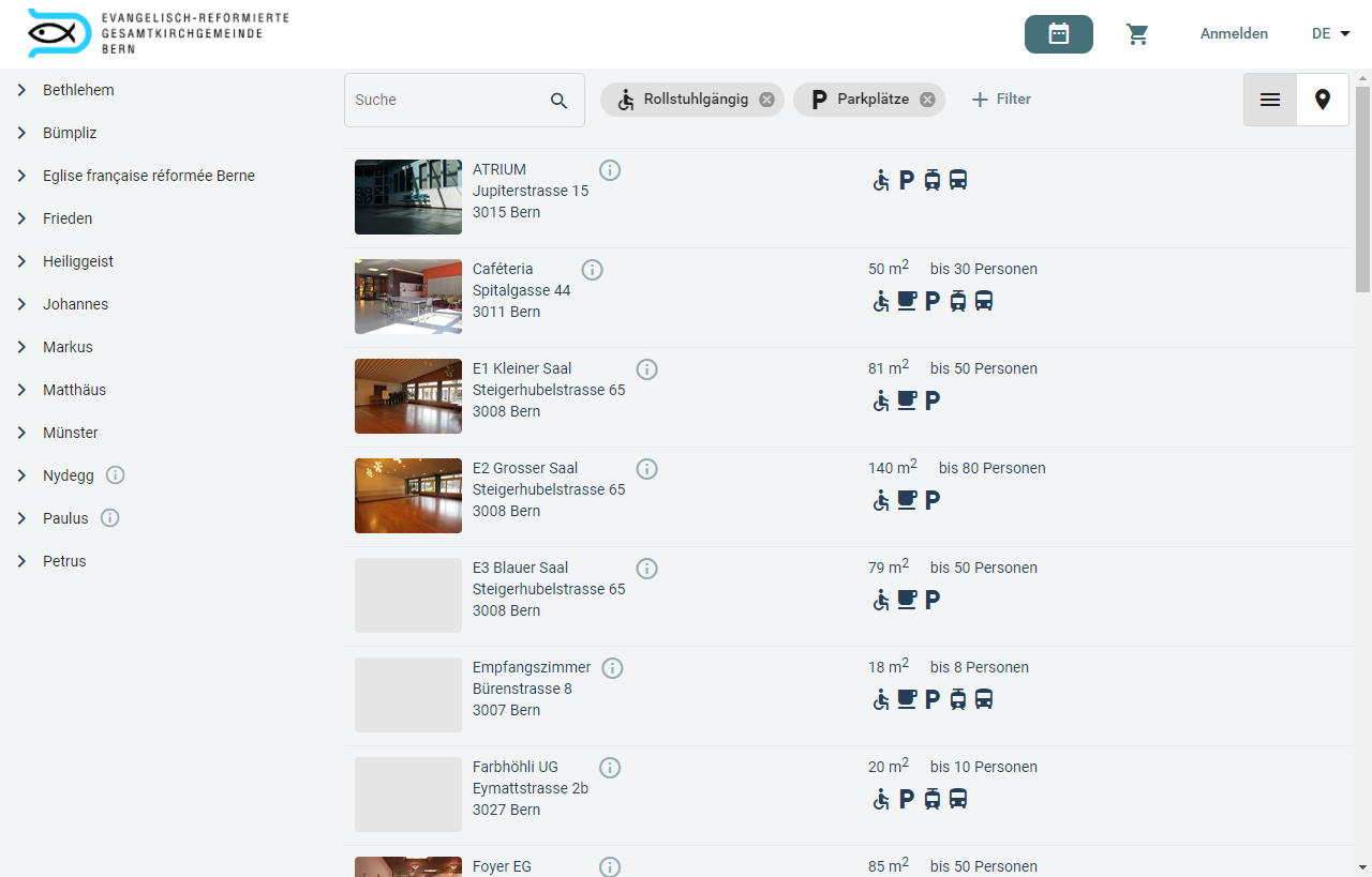 2reserve-Raumreservationssystem-Suchmaske